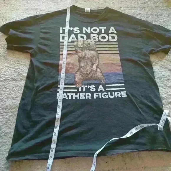 "Dad Bod" Mens Black Crew Neck Tee L - Picture 8 of 8